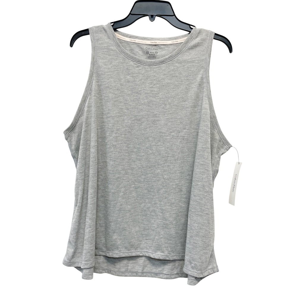 Calvin Klein‎ Performance Women's Light Gray Relaxed Fit Tank Top Size XL